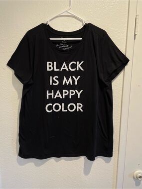 🖤 Torrid Black Is My Happy Color Slim Fit Graphic Tee Plus Size 2 / 2X